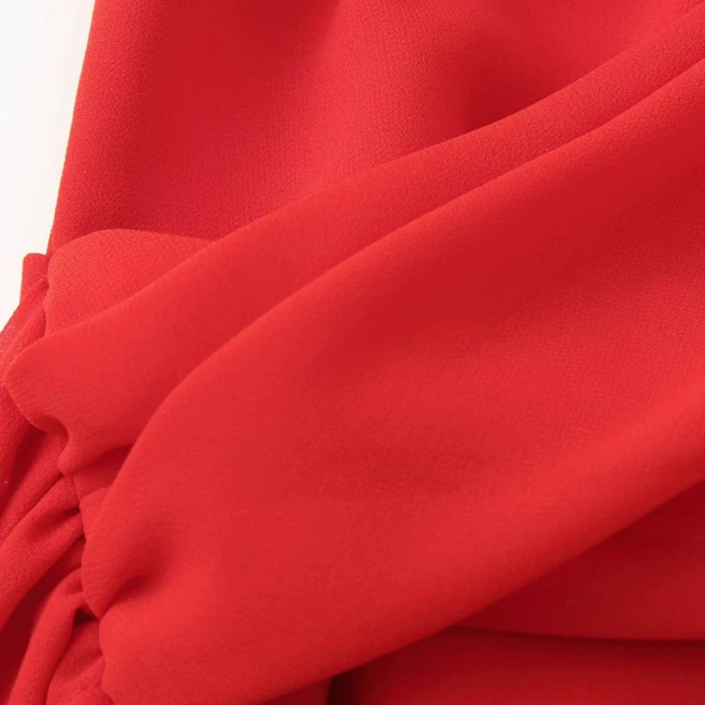 ZARA Red Bodycon Halter Maxi Dress